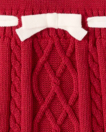 Girls Crochet Snowman Sweater Dress - Royal Christmas