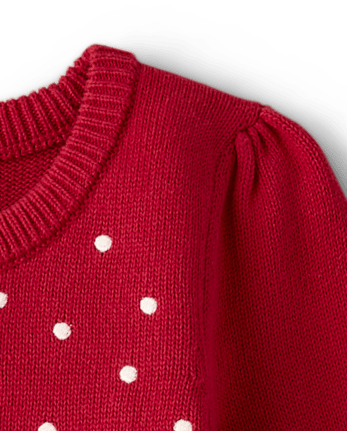 Girls Crochet Snowman Sweater Dress - Royal Christmas