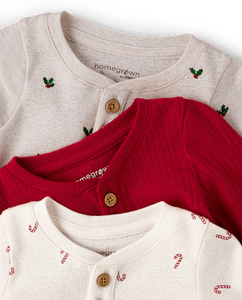 Baby Holiday Henley Bodysuit 3-Pack - Homegrown by Gymboree