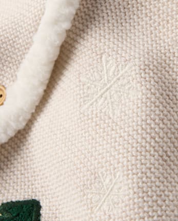 Baby Crochet Snowflake Sherpa Lined Cardigan - Homegrown by Gymboree