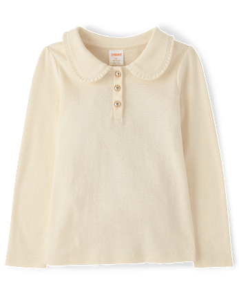 Girls Ribbed Peter Pan Top - Little Essentials