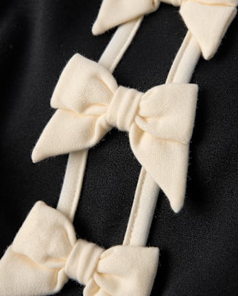 Girls Bow Ponte Shift Dress - Petit Paris