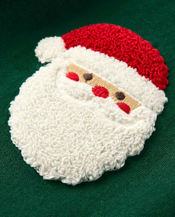 Boys Chenille Embroidered Holiday Top - Royal Christmas