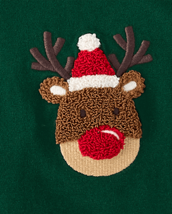 Haut de Noël brodé en chenille pour garçon - Royal Christmas