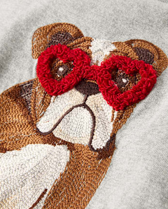 Boys Embroidered Bulldog Layered Top - Mon Cheri