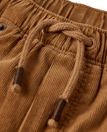 Boys Microfleece Lined Corduroy Pull On Pants - Little Essentials