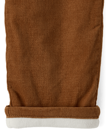 Boys Microfleece Lined Corduroy Pull On Pants - Little Essentials