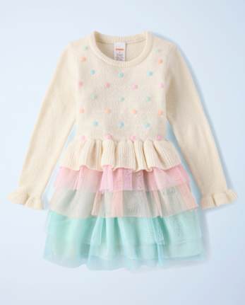 Girls Pom Pom Tiered Sweater Tutu Dress - New York City Ballet by GYMBOREE