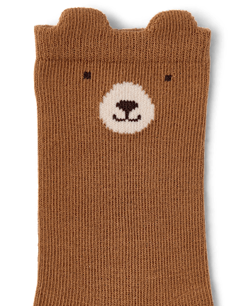Boys Bear Crew Socks 3-Pack - First Frost