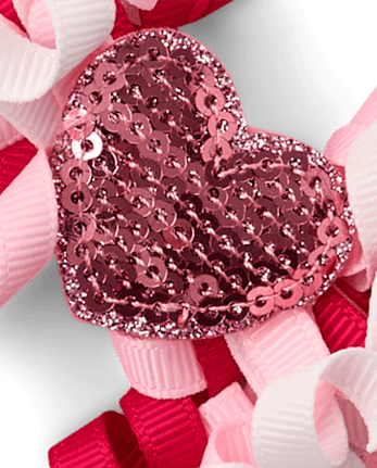 Girls Heart Bow Hair Clip 3-Pack - Mon Cheri