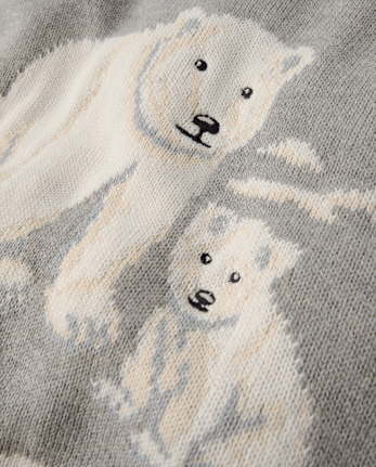 Boys Intarsia Polar Bear Sweater - First Frost
