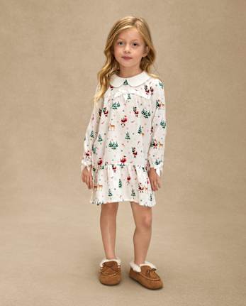 Chemise de nuit en flanelle Père Noël pour fille - Gymmies