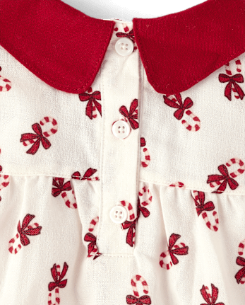 Girls Candy Cane Flannel Ruffle Nightgown - Gymmies