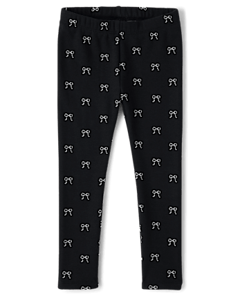 Girls Bow Winter Warm Leggings - Petit Paris