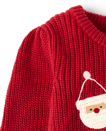 Pull de Noël royal au crochet pour fille - Modèle Shaker Stitch - Noël royal