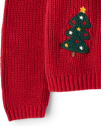 Pull de Noël royal au crochet pour fille - Modèle Shaker Stitch - Noël royal