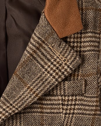 Boys Plaid Tweed Blazer - Royal Christmas