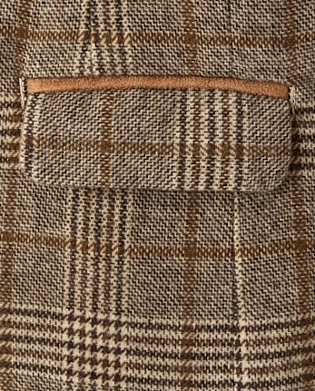 Boys Plaid Tweed Blazer - Royal Christmas