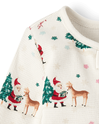 Pyjama une pièce thermique avec pieds pour bébé Père Noël
