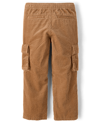 Kids Corduroy Pull On Relaxed Cargo Pants - Royal Christmas