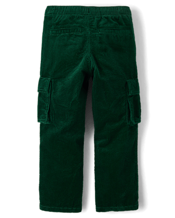 Kids Corduroy Pull On Relaxed Cargo Pants - Royal Christmas