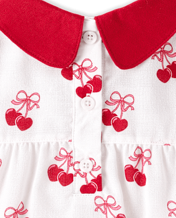 Chemise de nuit à volants en flanelle à motif cerises et cœurs pour filles - Gymmies