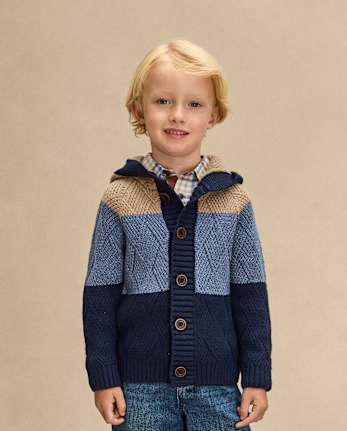 Boys Colorblock Cardigan - First Frost