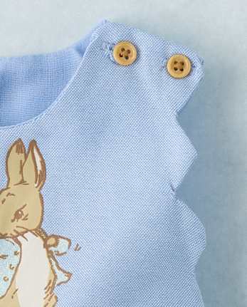 Baby Girls Peter Rabbit™ Glitter Scalloped Chambray Dress