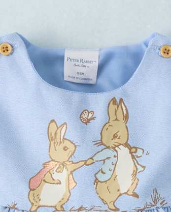 Baby Girls Peter Rabbit™ Glitter Scalloped Chambray Dress