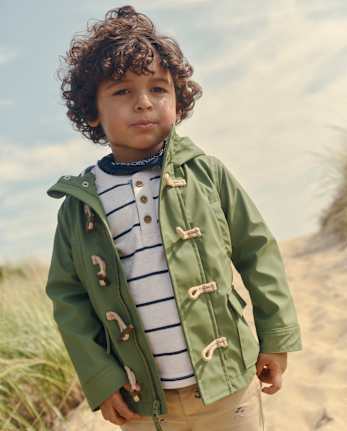 Boys Hooded Rain Jacket - Driftwood Bay