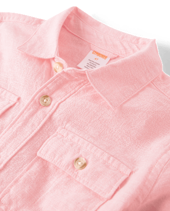Boys Linen-Blend Button Up Shirt - Linen Edit