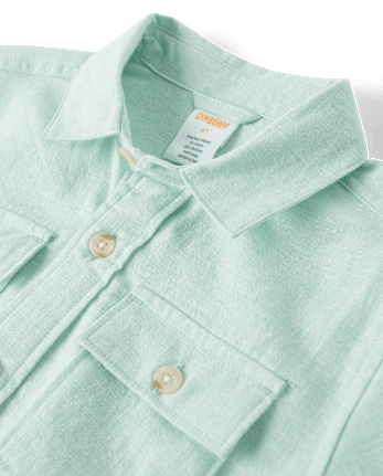 Boys Linen-Blend Button Up Shirt - Linen Edit
