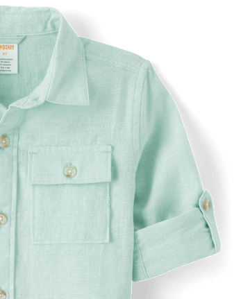 Boys Linen-Blend Button Up Shirt - Linen Edit