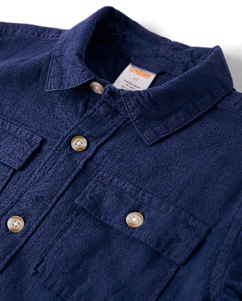 Chemise boutonnée en lin mélangé pour garçon - Édition Lin