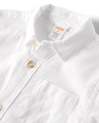 Kids Linen-Blend Button Up Shirt - Linen Edit