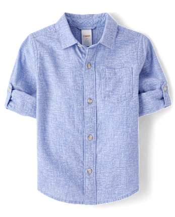 Kids Linen-Blend Button Up Shirt - Linen Edit