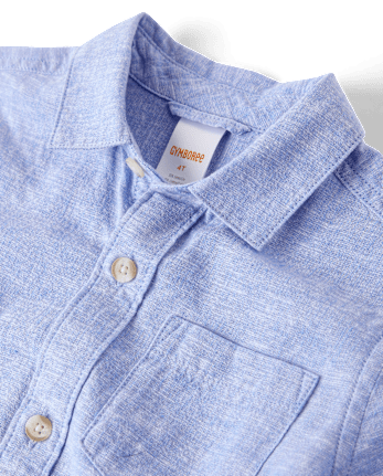 Kids Linen-Blend Button Up Shirt - Linen Edit
