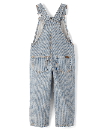 Kids Railroad Striped Denim Overalls - Driftwood Bay