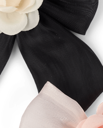 Lot de 2 pinces à cheveux à nœud et rosette pour filles - Petit Paris