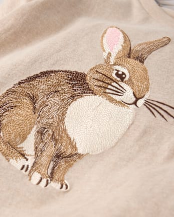 Haut brodé lapin pour garçon - Jardin enchanté