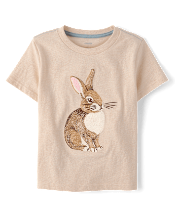 Haut brodé lapin pour garçon - Jardin enchanté