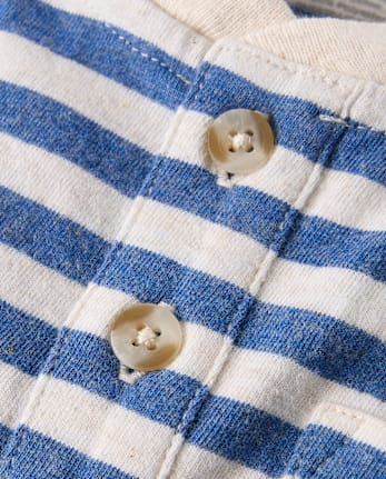 Haut Henley rayé en lin mélangé pour garçon - Collection Lin