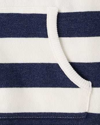 Kids Striped French Terry Half Button Pullover - Driftwood Bay