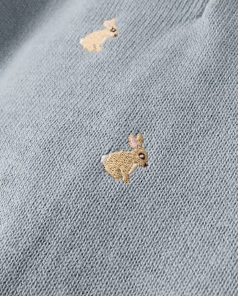 Boys Embroidered Bunny Sweater Polo - Enchanted Garden