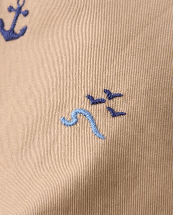 Boys Embroidered Coastal Chino Pants - Driftwood Bay