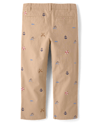 Boys Embroidered Coastal Chino Pants - Driftwood Bay