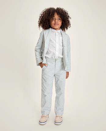 Boys Striped Linen Blend Dress Pants - Special Occasions