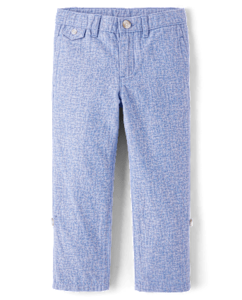 Pantalon chino à revers en lin mélangé pour garçon - Collection Lin