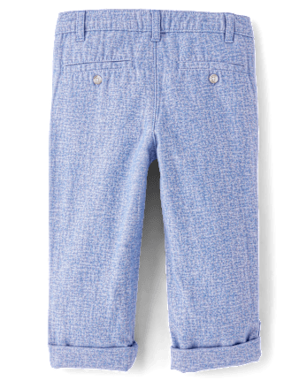 Pantalon chino à revers en lin mélangé pour garçon - Collection Lin