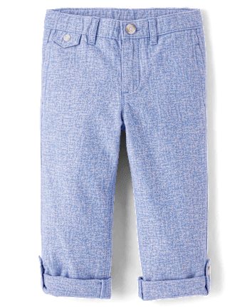 Pantalon chino à revers en lin mélangé pour garçon - Collection Lin